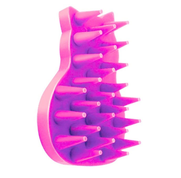 فرشاة سيليكون على شكل قطة للحيوانات الأليفة - وردي فاتح - Image 2